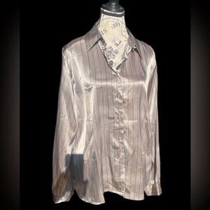 Yves St. Clair Shimmering Taupe Button Down Shirt women’s size 14